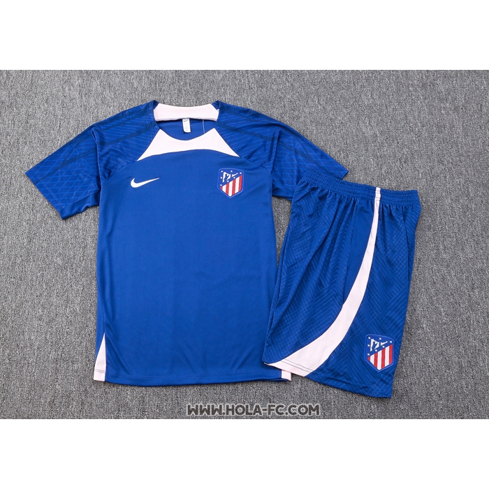 Chandal del Atletico Madrid 2023-2024 Manga Corta Azul - Pantalon Corto